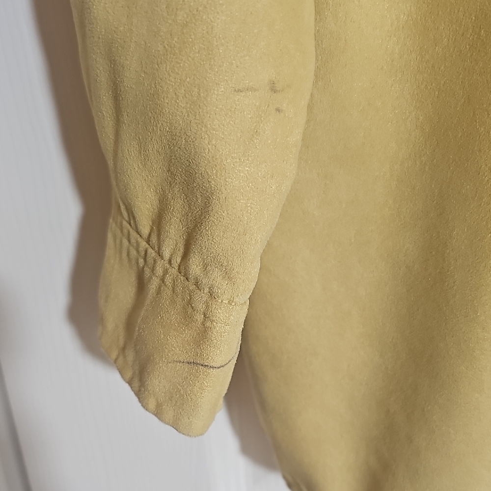 Vintage Chicos 2 Piece Suede Tank and Button-Up Blouse Size 2 Yellow - Picture 10 of 13